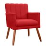 Poltrona Decorativa Cecilia Pés Palito Suede Vermelho - DS Estofados - 1