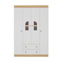 Ver imagem 7 de Guarda-roupa Infantil 122cm com Vidro 4 Portas e 2 Gavetas Amora Multimóveis Mp4509 Madeirado/