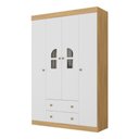 Ver imagem 2 de Guarda-roupa Infantil 122cm com Vidro 4 Portas e 2 Gavetas Amora Multimóveis Mp4509 Madeirado/