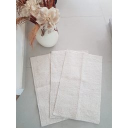 Kit 3 Tapetes Algodão para Banheiro, quarto, sala, - Tamanho - 0,50 x 0,80 - Pelo Baixo- Cor Cru - 5