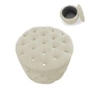 Ver imagem 2 de Puff Redondo Classico Capitonê Suede Bege