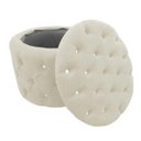 Ver imagem 4 de Puff Redondo Classico Capitonê Suede Bege