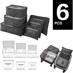 Kit 6 Organizador Mala e Bolsa de Viagem Roupa Necessaire - 6