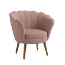 Ver imagem 1 de Poltrona Pétala Veludo Rosa Pés Palito
