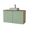 Ver imagem 2 de Gabinete de Banheiro com Cuba 110cm x 65cm Nature Verde/Carvalho