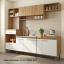 Ver imagem 2 de Cozinha Completa Modulada 5 Peças com Torre Quente e Balcão para Pia sem Tampo 240cm Inova Yescasa Mel/Branco