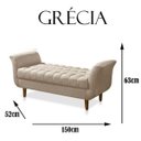 Ver imagem 2 de Recamier Grécia Calçadeira Decoração Moderno Quarto Sala Estar Jantar Suede Bege