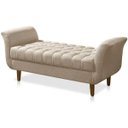 Ver imagem 1 de Recamier Grécia Calçadeira Decoração Moderno Quarto Sala Estar Jantar Suede Bege