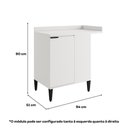 Ver imagem 2 de Balcão de Cozinha Canto Miami 1 Porta com Tampo Carraro Branco