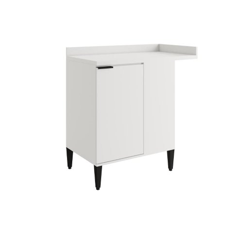 Balcão de Cozinha Canto Miami 1 Porta com Tampo Carraro Branco