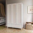 Ver imagem 7 de Quarto Bebê Completo Berço Cômoda e Guarda-roupa Fofura - Branco