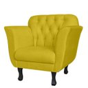 Ver imagem 1 de Poltrona Decorativa Pés Luis XV Suede Amarelo - DS Estofados
