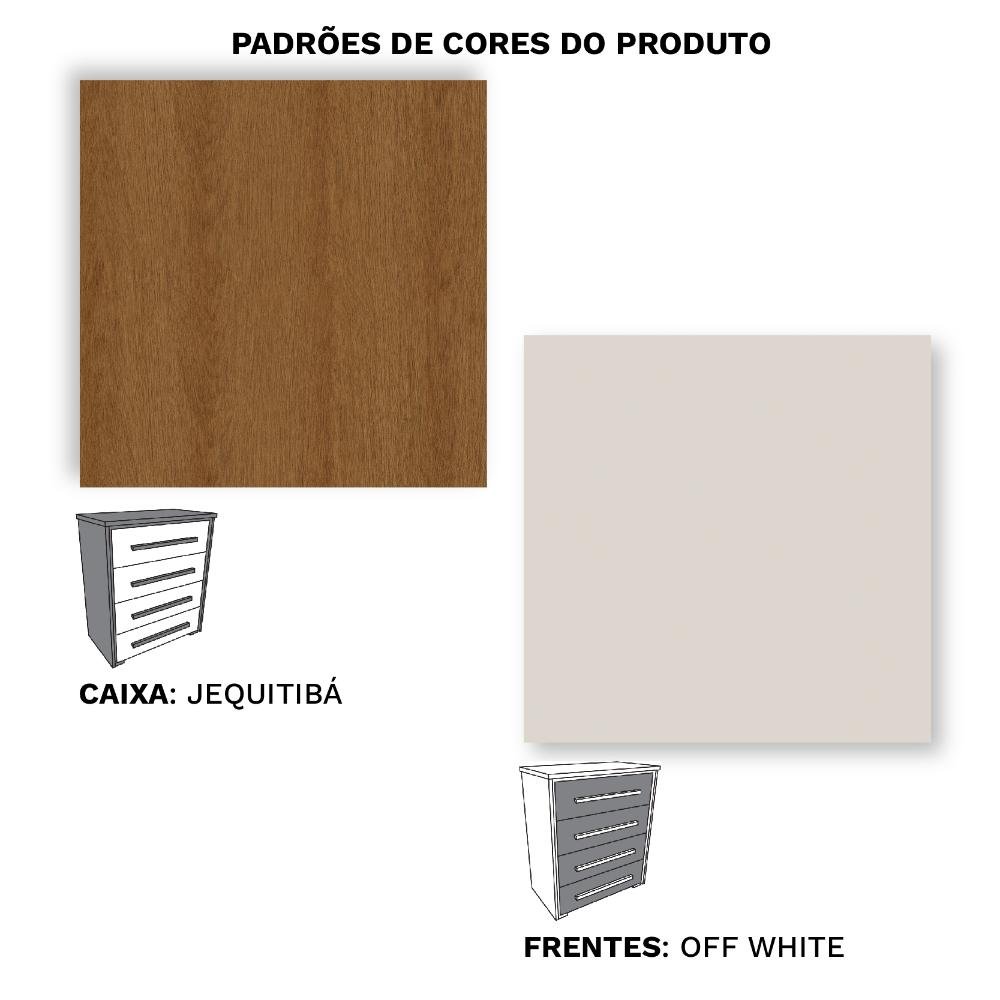 Cômoda Grande com 4 Gavetas Angra Rimo - Jequitibá/offwhite - 3