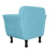 Poltrona Decorativa Pés Luis XV Suede Azul Turquesa - DS Estofados - 3