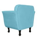Ver imagem 3 de Poltrona Decorativa Pés Luis XV Suede Azul Turquesa - DS Estofados