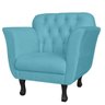 Poltrona Decorativa Pés Luis XV Suede Azul Turquesa - DS Estofados - 1
