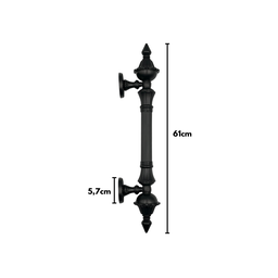 Puxador Colonial Jd 61cm Preto Fosco - 4