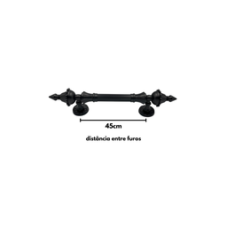 Puxador Colonial Jd 61cm Preto Fosco - 5