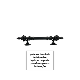 Puxador Colonial Jd 61cm Preto Fosco - 8