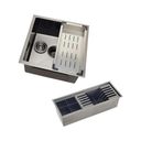 Ver imagem 1 de Cuba Gourmet Terena 44x44cm e Calha Waiana Embutida 45x18cm Aço Inox 304 - Preto