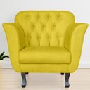 Ver imagem 3 de Kit 2 Poltronas Decorativas Pés Luis Xv Suede Amarelo - Ds Estofados