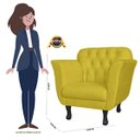 Ver imagem 6 de Kit 2 Poltronas Decorativas Pés Luis Xv Suede Amarelo - Ds Estofados