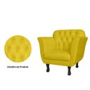 Ver imagem 4 de Kit 2 Poltronas Decorativas Pés Luis Xv Suede Amarelo - Ds Estofados