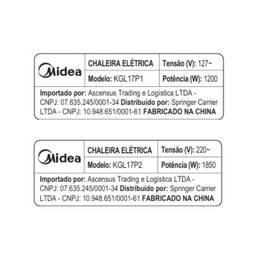 Chaleira Elétrica de Vidro 1,8l Top Fill Midea Kgl17p2 - 220v - 7