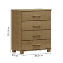 Ver imagem 3 de Comoda 4 Gavetas Madeira Maciça 84 Cm 2250 Freijo Milani Store