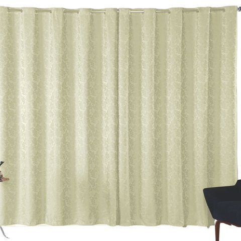 Cortina Sala Jacquard 5.00m X 2.60m Semi Blackout Requinte Varão Simples:Palha
