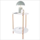 Ver imagem 1 de Mesa de Apoio Lateral Duda Branco com Pés de Ferro Bronze Ofertamo