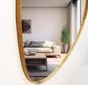 Ver imagem 3 de Espelho Decorativo Organico 90x65 com Borda Moldura em Lamina de Madeira Grande