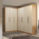 Ver imagem 1 de Guarda Roupas Casal Modulado de Canto 8 Portas Menu Móveis Carvalho