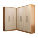 Ver imagem 2 de Guarda Roupas Casal Modulado de Canto 8 Portas Menu Móveis Carvalho
