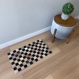 Passadeira Capacho 70x40cm em Couro Marrom Xadrez Quadriculado Placas 5cm - 2