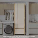 Ver imagem 1 de Armario Lavanderia 2 Portas 2 Gavetas Nesher 70cm 100 MDF