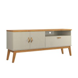 Rack / Bancada Si 1.60m Estilo Retrô para Tv até 60'' Cor Off White / Cinamomo - 1