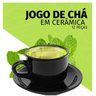 Jogo 6 Xícara de Café Chá Pires Cerâmica Escritório Elegante - 2