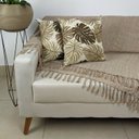 Ver imagem 2 de Kit 1 Manta para Sofá 2,40 X 1,80 + 2 Capas de Almofada Cor:caramelo-bege