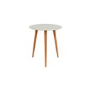 Ver imagem 2 de Mesa de Canto Redonda 60cm Lisboa Off White/freijó - Dalla Costa