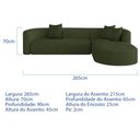 Ver imagem 3 de Sofá Modular Celinne Luxuoso Sala de Estar Decoração Luxo 265cm Linho Verde
