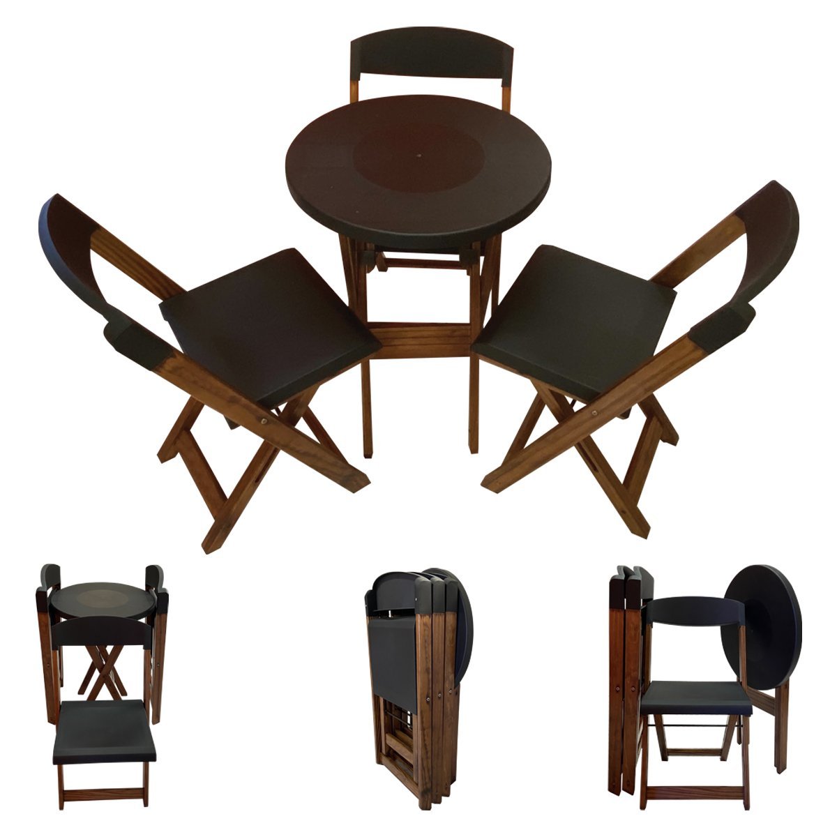 Conjunto Bistrô com 3 Banquetas Altas e Mesa 55cm Linha Guapa - 2