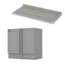 Ver imagem 6 de Balcão Canto Americana Henn com Tampo Mdf Henn 94 Cm Cinza/calcare