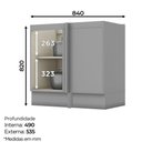 Ver imagem 7 de Balcão Canto Americana Henn com Tampo Mdf Henn 94 Cm Cinza/calcare