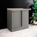 Ver imagem 1 de Balcão Canto Americana Henn com Tampo Mdf Henn 94 Cm Cinza/calcare