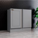 Ver imagem 3 de Balcão Canto Americana Henn com Tampo Mdf Henn 94 Cm Cinza/calcare