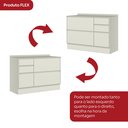 Ver imagem 5 de Balcão Pia 120cm 1 Porta 4 Gavetas 100% MDF com Tampo Fineze Bege/Areia HP