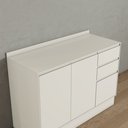 Ver imagem 7 de Balcão Pia 120cm 1 Porta 4 Gavetas 100% MDF com Tampo Fineze Bege/Areia HP