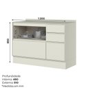 Ver imagem 4 de Balcão Pia com Tampo 120cm 100% MDF 1 Porta 4 Gavetas Fineze