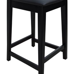Banqueta Gabi Madeira Maciça Encosto Anatômico c/ Telinha e Assento Estofado c/ 68cm Altura - Preto  - 7